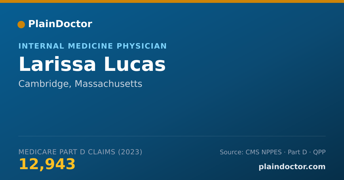 Shareable card for Larissa Lucas - Internal Medicine Physician, Cambridge, MA