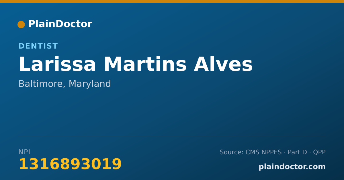 Shareable card for Larissa Martins Alves - Dentist, Baltimore, MD