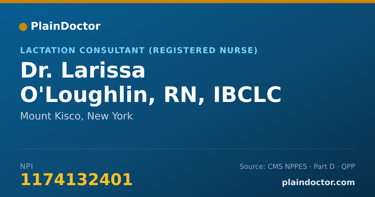 Shareable card for Larissa O'Loughlin, RN, IBCLC - Lactation Consultant (Registered Nurse), Mount Kisco, NY