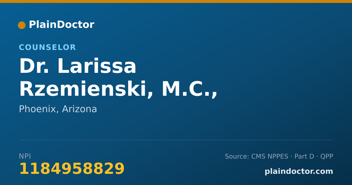 Shareable card for Larissa Rzemienski, M.C., L.P.C. - Counselor, Phoenix, AZ