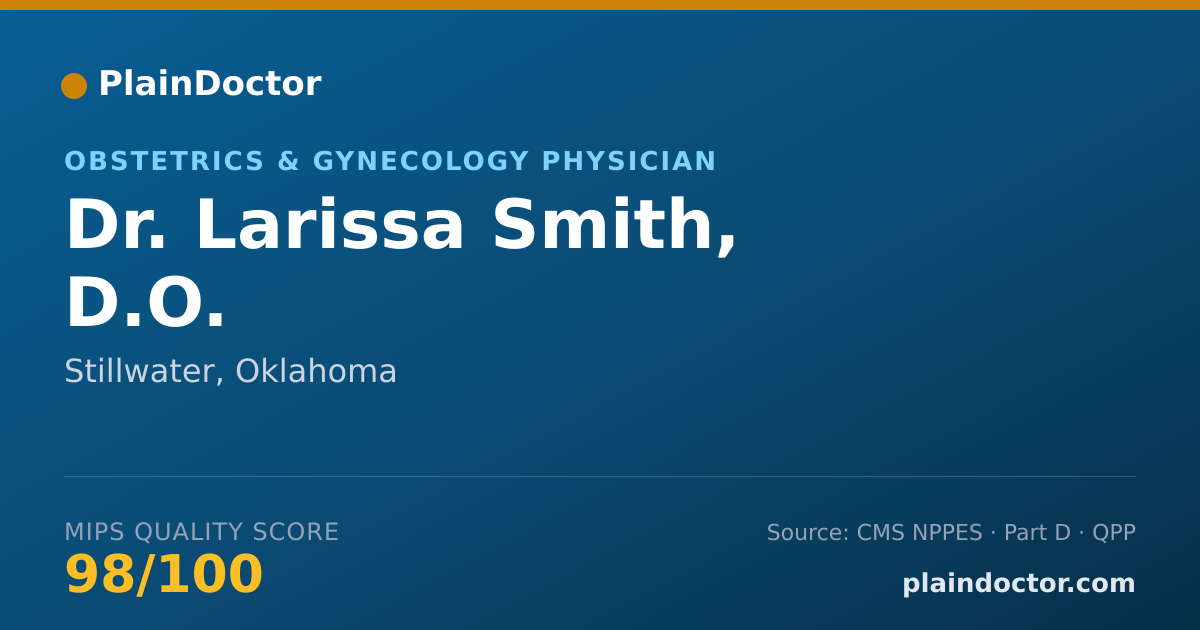 Shareable card for Larissa Smith, D.O. - Obstetrics & Gynecology Physician, Stillwater, OK