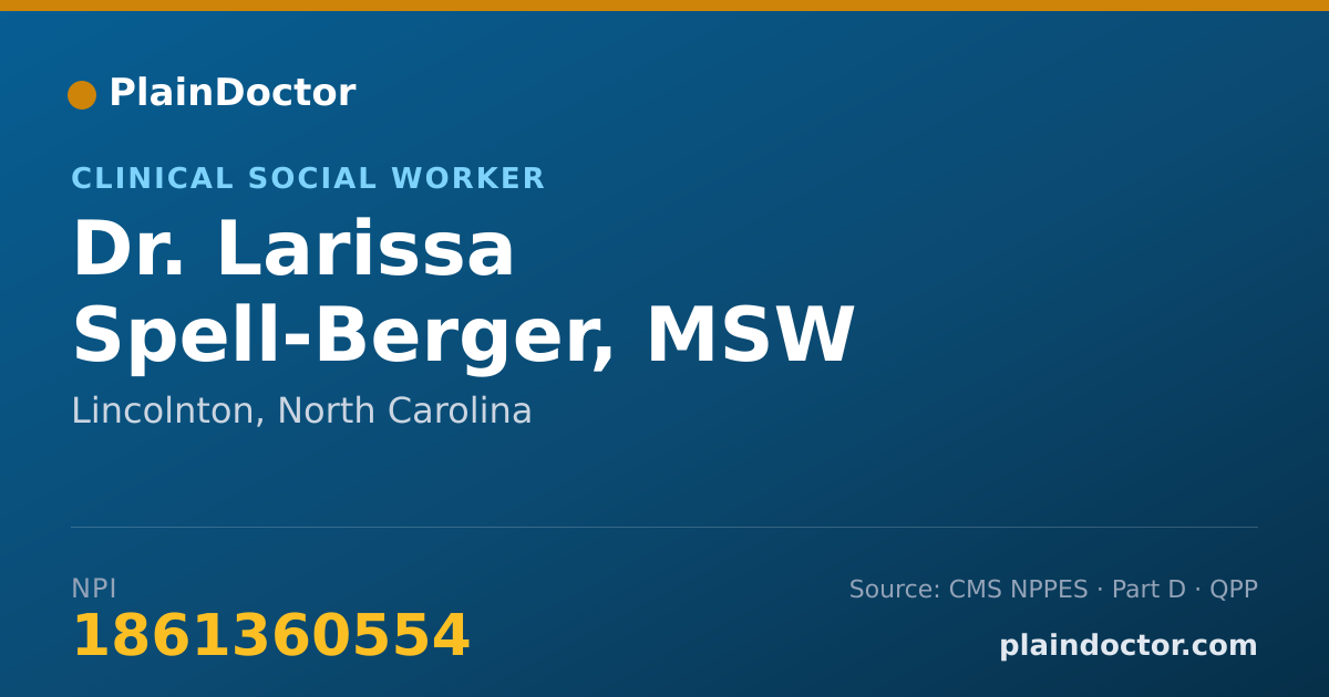 Shareable card for Larissa Spell-Berger, MSW - Clinical Social Worker, Lincolnton, NC