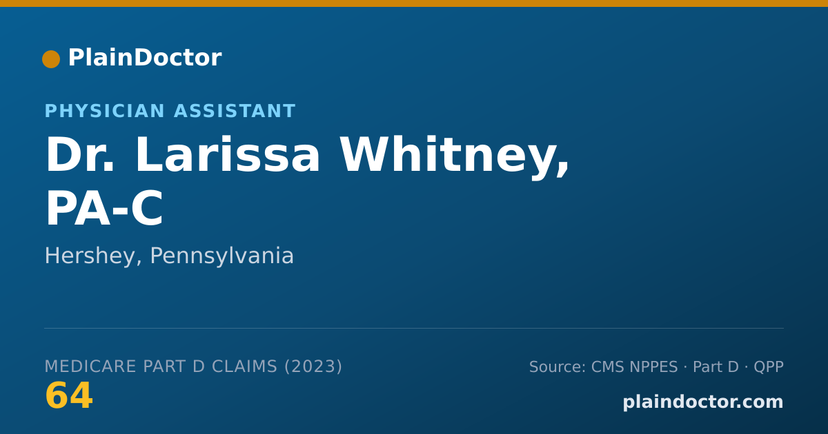 Shareable card for Larissa Whitney, PA-C - Physician Assistant, Hershey, PA