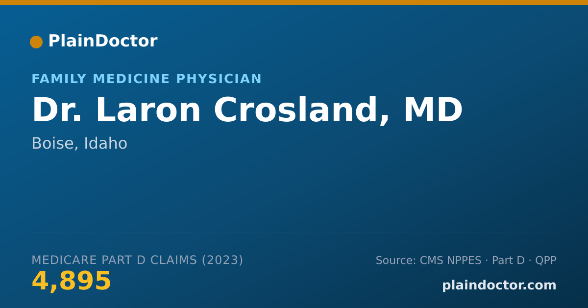 Shareable card for Laron Crosland, MD - Family Medicine Physician, Boise, ID