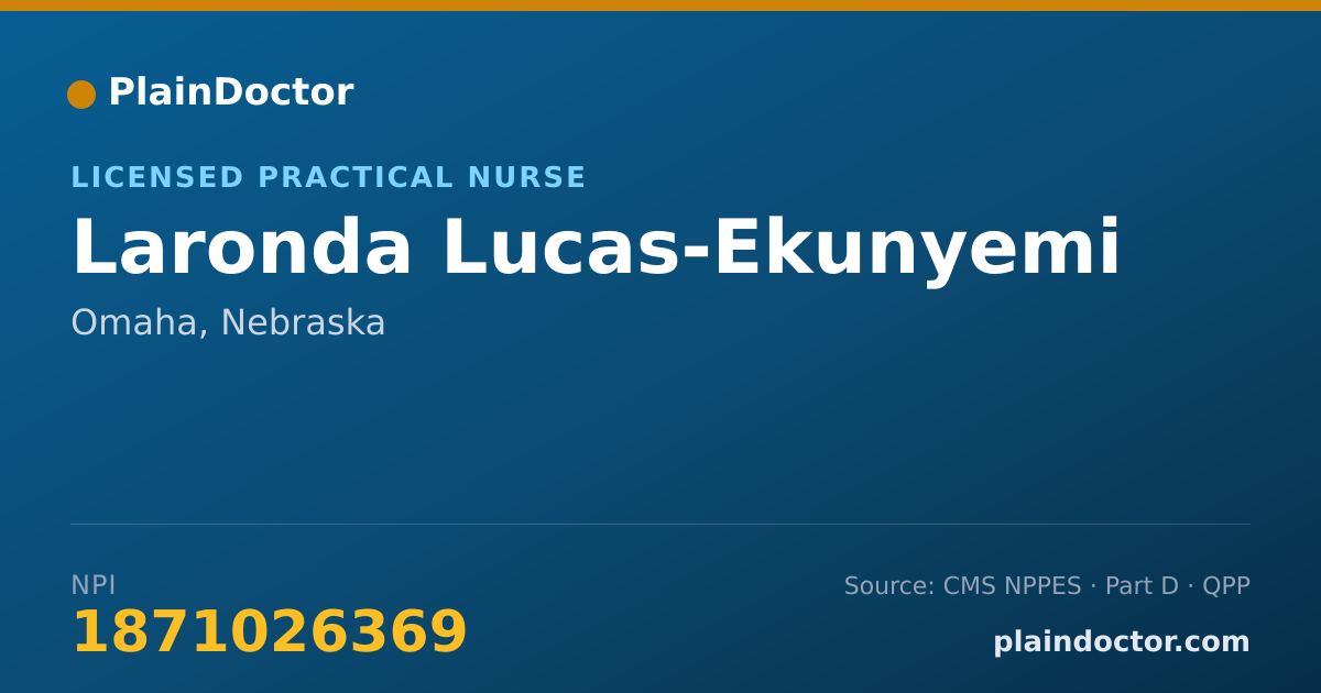 Shareable card for Laronda Lucas-Ekunyemi - Licensed Practical Nurse, Omaha, NE