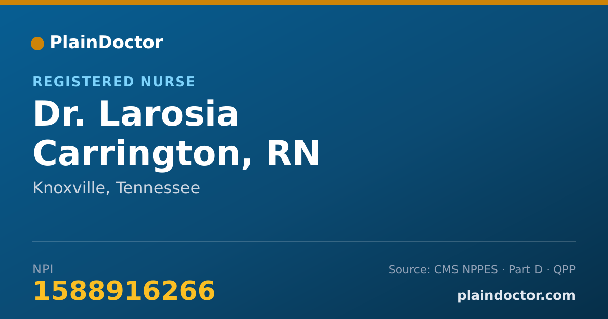 Shareable card for Larosia Carrington, RN - Registered Nurse, Knoxville, TN