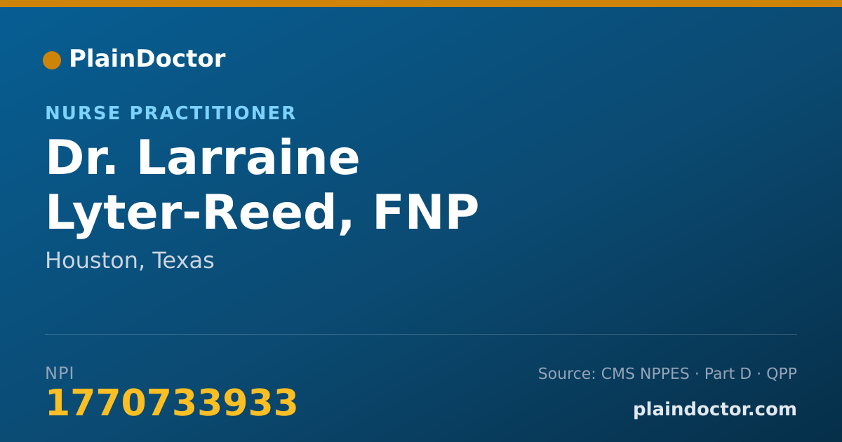 Shareable card for Larraine Lyter-Reed, FNP - Nurse Practitioner, Houston, TX