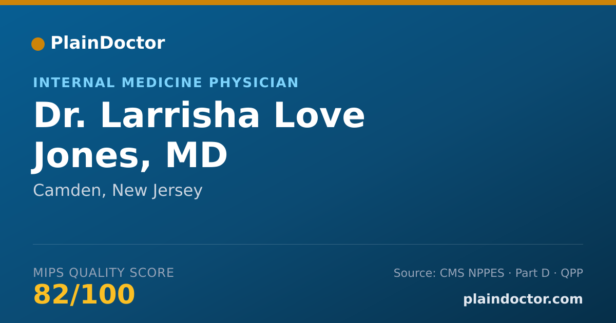 Shareable card for Larrisha Love Jones, MD - Internal Medicine Physician, Camden, NJ