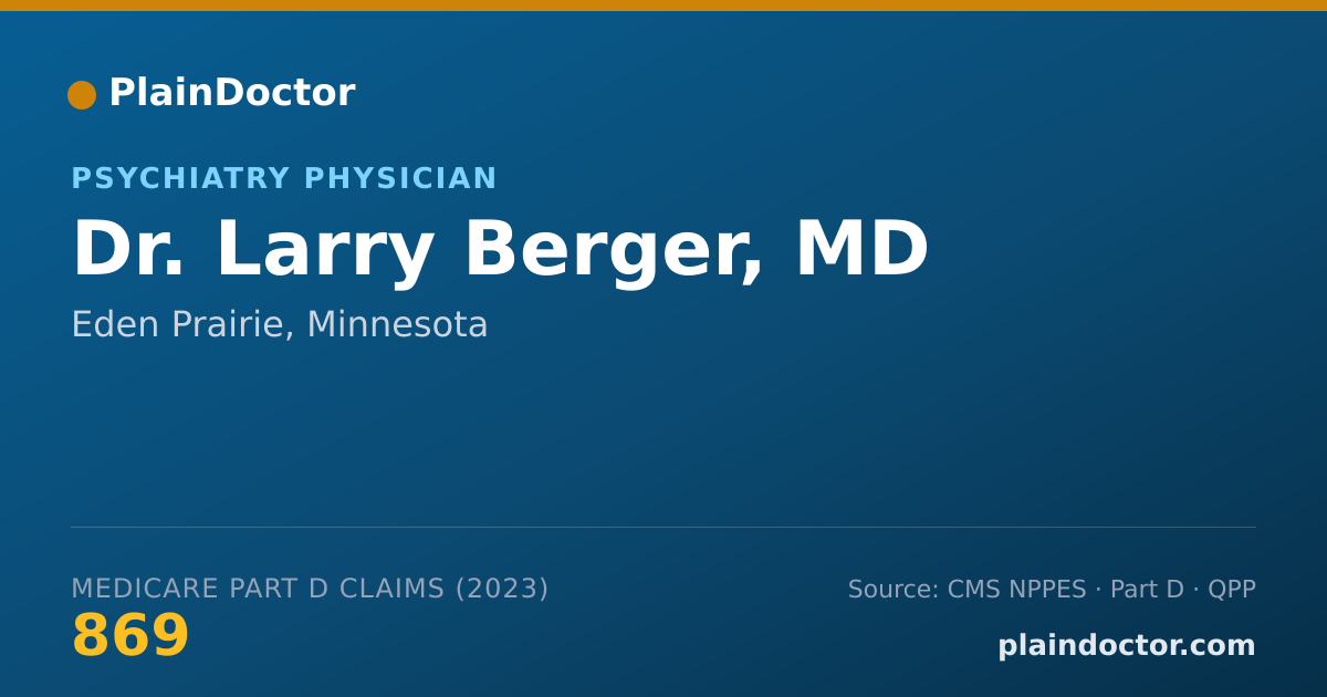 Shareable card for Larry Berger, MD - Psychiatry Physician, Eden Prairie, MN