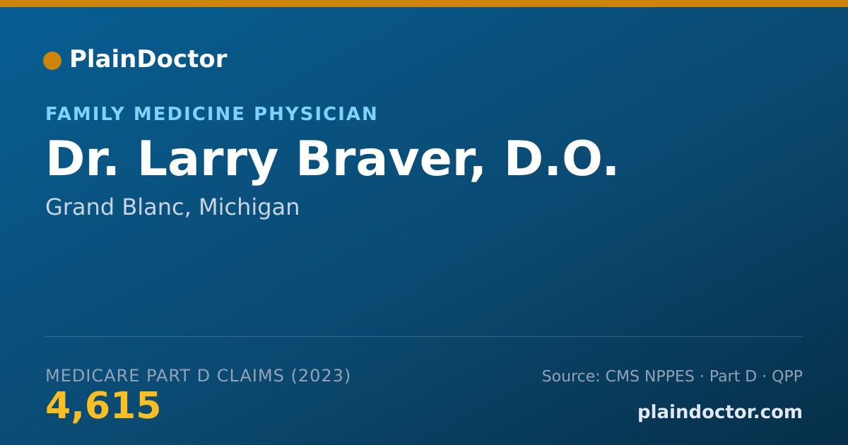 Shareable card for Larry Braver, D.O. - Family Medicine Physician, Grand Blanc, MI