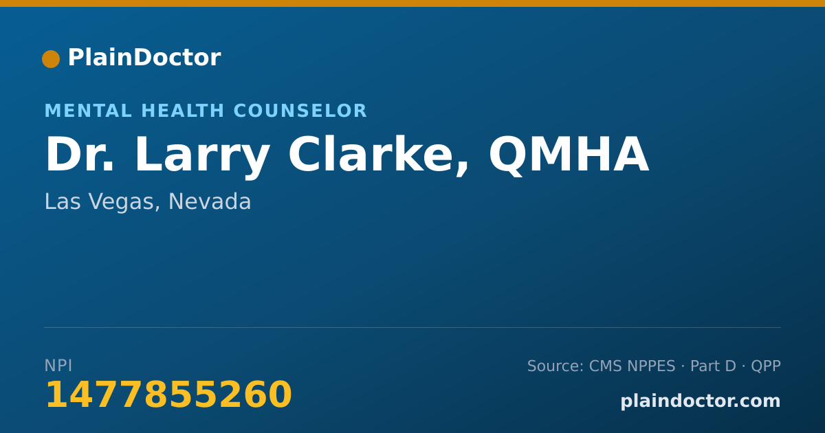 Shareable card for Larry Clarke, QMHA - Mental Health Counselor, Las Vegas, NV