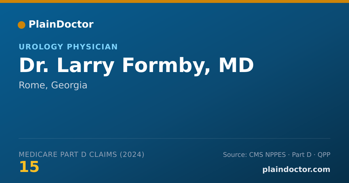 Shareable card for Larry Formby, MD - Urology Physician, Rome, GA