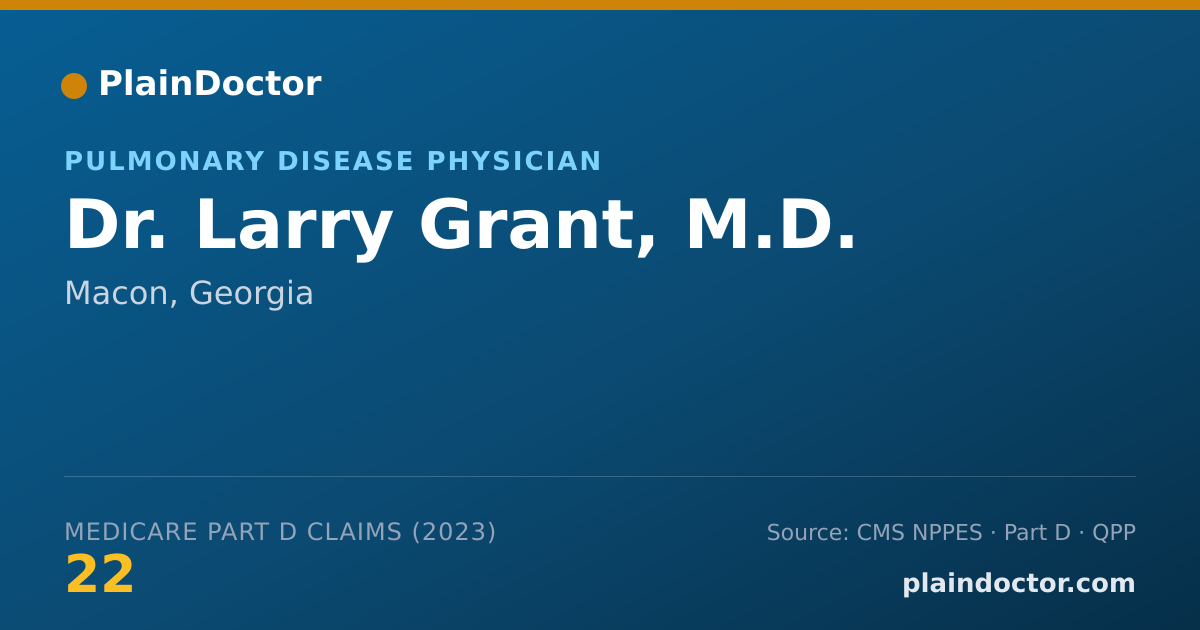 Shareable card for Larry Grant, M.D. - Pulmonary Disease Physician, Macon, GA