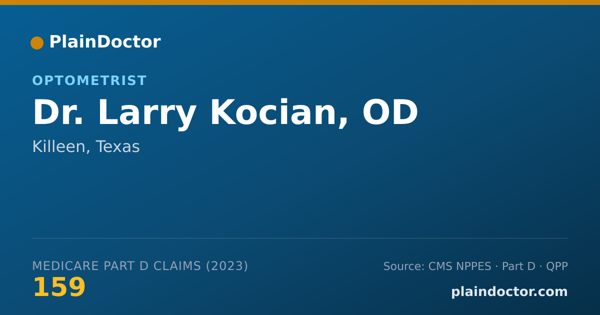 Shareable card for Larry Kocian, OD - Optometrist, Killeen, TX