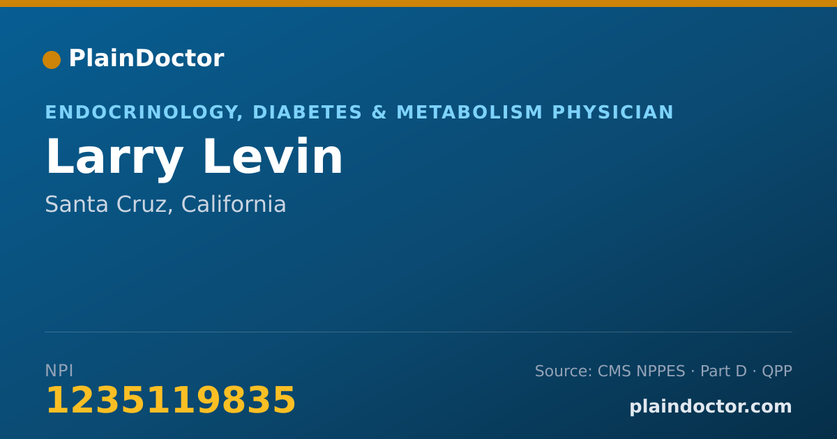 Shareable card for Larry Levin - Endocrinology, Diabetes & Metabolism Physician, Santa Cruz, CA