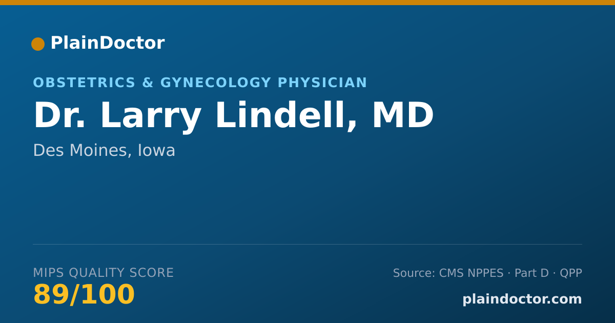 Shareable card for Larry Lindell, MD - Obstetrics & Gynecology Physician, Des Moines, IA