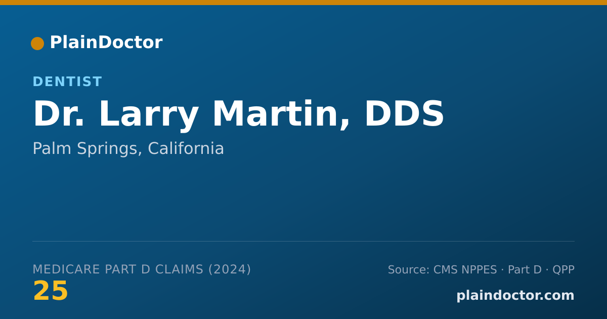 Shareable card for Larry Martin, DDS - Dentist, Palm Springs, CA