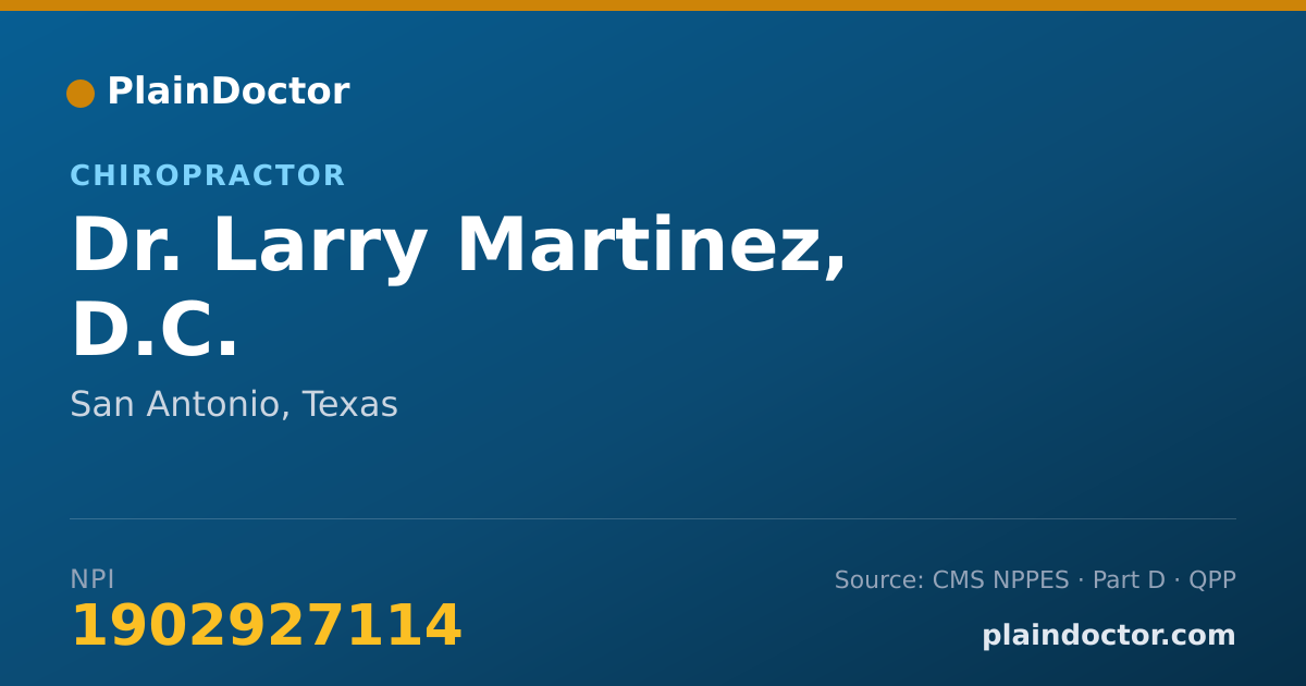Shareable card for Larry Martinez, D.C. - Chiropractor, San Antonio, TX
