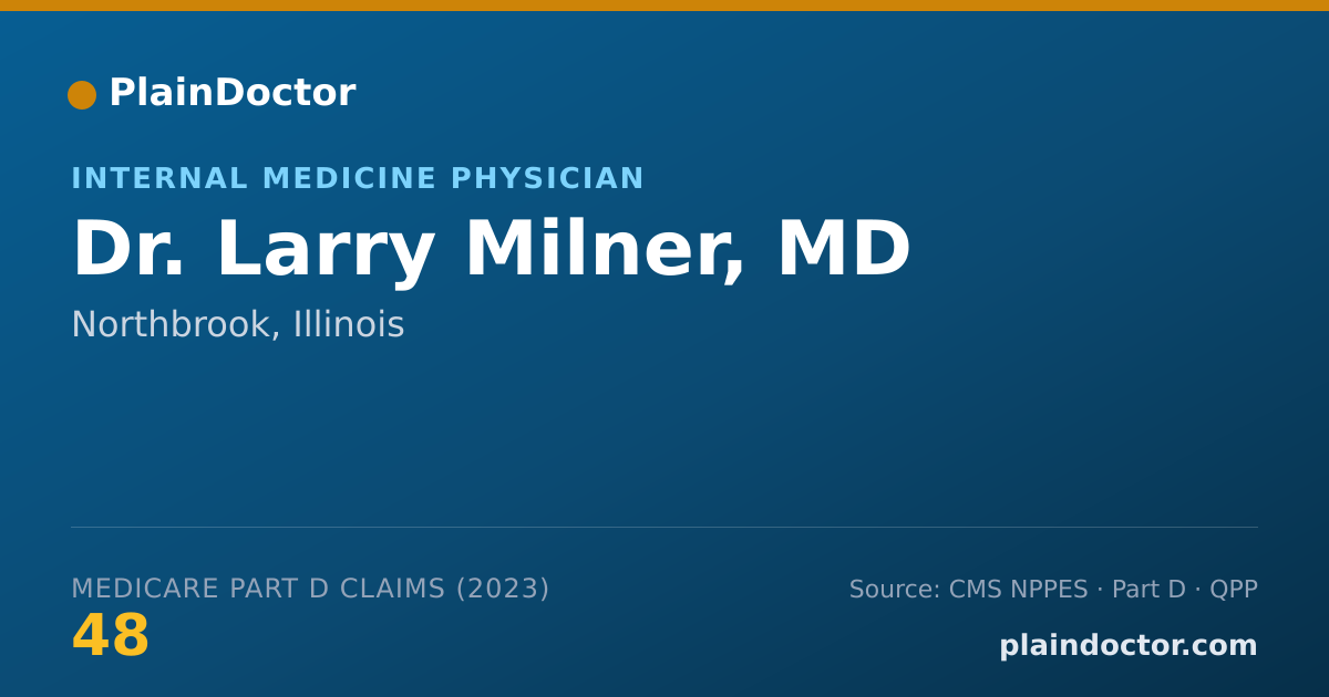 Shareable card for Larry Milner, MD - Internal Medicine Physician, Northbrook, IL