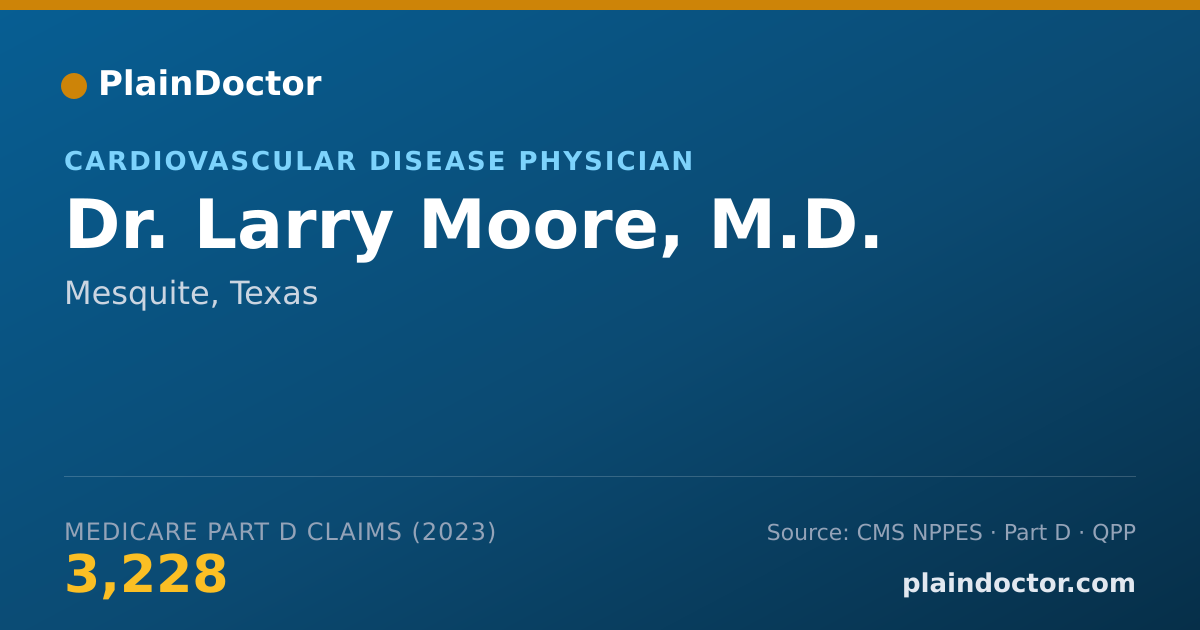 Shareable card for Larry Moore, M.D. - Cardiovascular Disease Physician, Mesquite, TX
