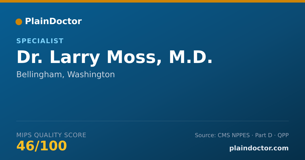 Shareable card for Larry Moss, M.D. - Specialist, Bellingham, WA