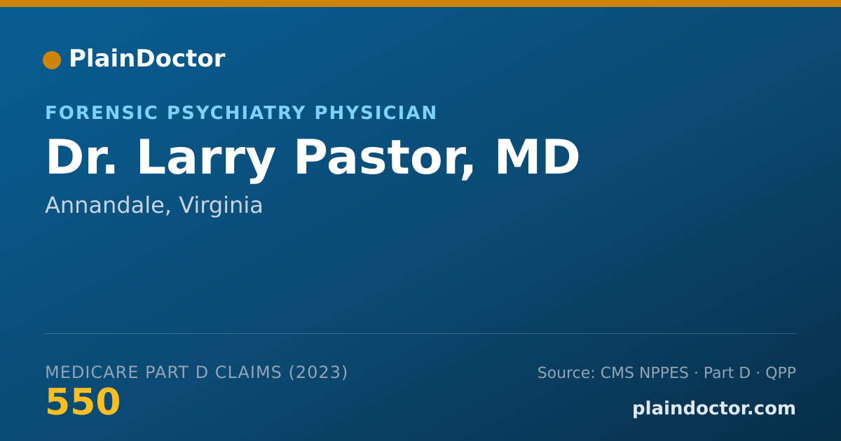 Shareable card for Larry Pastor, MD - Forensic Psychiatry Physician, Annandale, VA