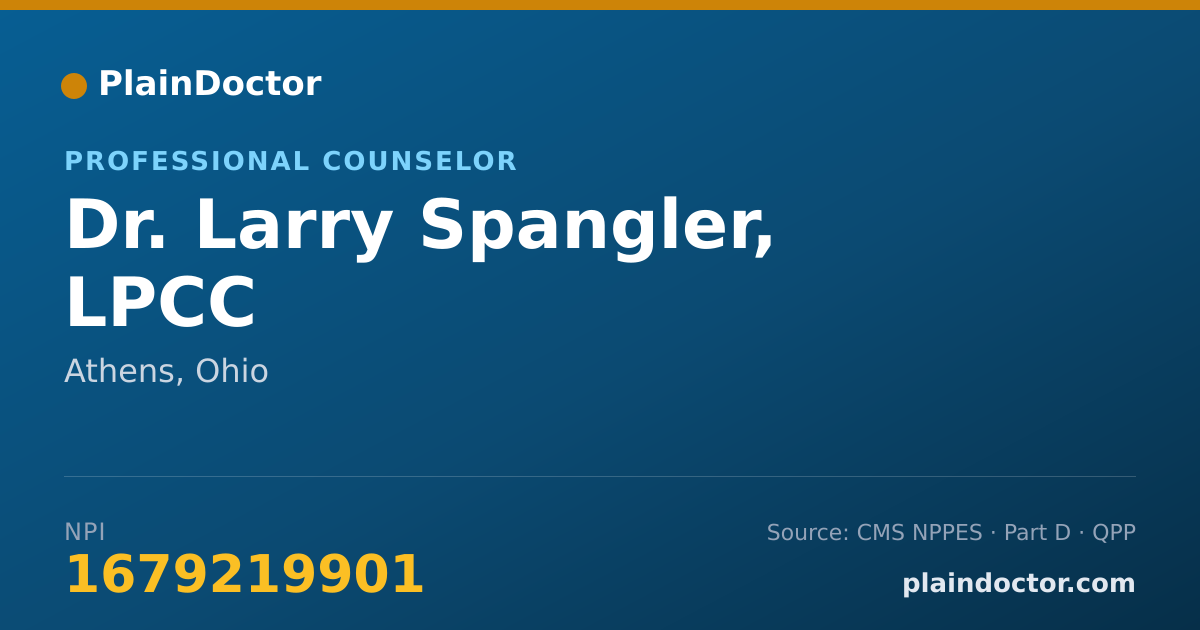 Shareable card for Larry Spangler, LPCC - Professional Counselor, Athens, OH