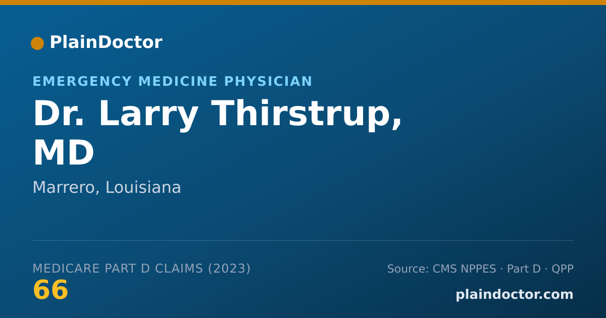 Shareable card for Larry Thirstrup, MD - Emergency Medicine Physician, Marrero, LA