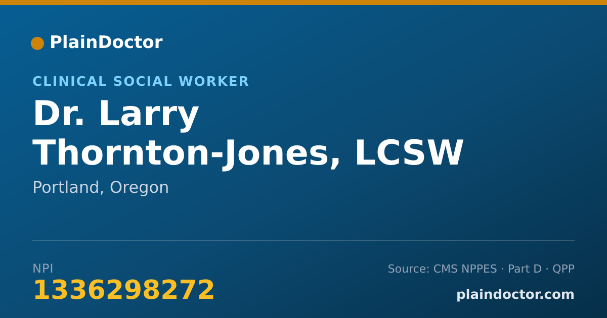 Shareable card for Larry Thornton-Jones, LCSW - Clinical Social Worker, Portland, OR