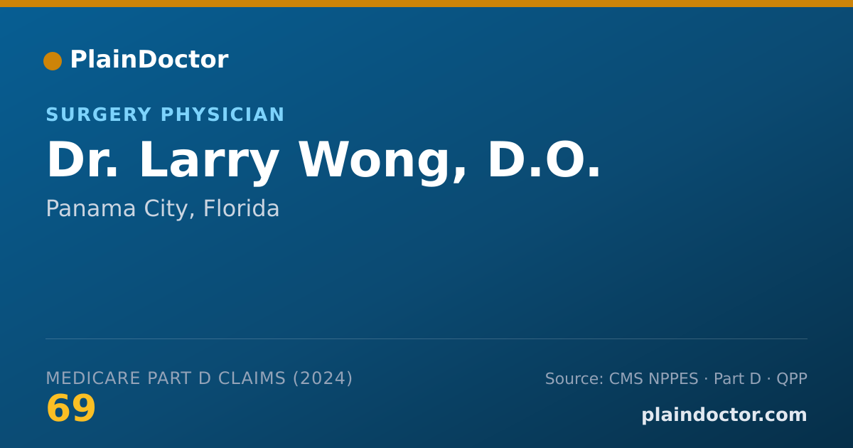 Shareable card for Larry Wong, D.O. - Surgery Physician, Panama City, FL