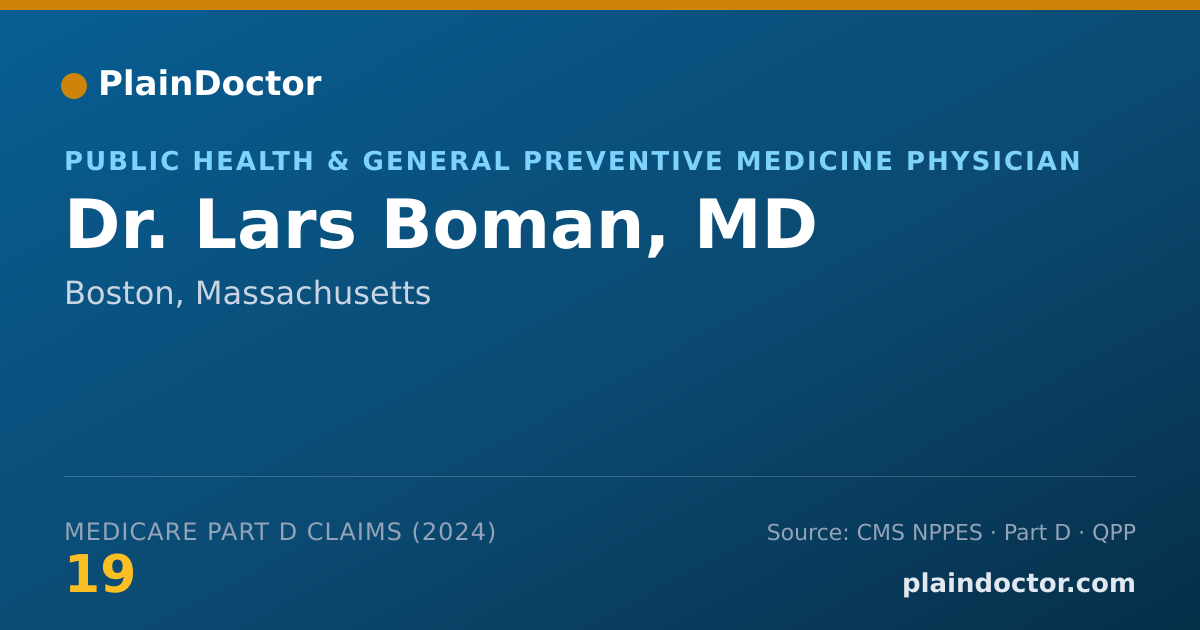 Shareable card for Lars Boman, MD - Public Health & General Preventive Medicine Physician, Boston, MA