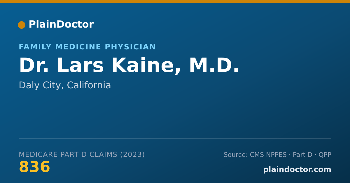 Shareable card for Lars Kaine, M.D. - Family Medicine Physician, Daly City, CA