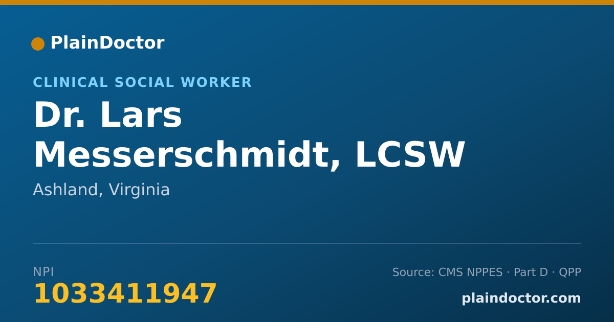Shareable card for Lars Messerschmidt, LCSW - Clinical Social Worker, Ashland, VA
