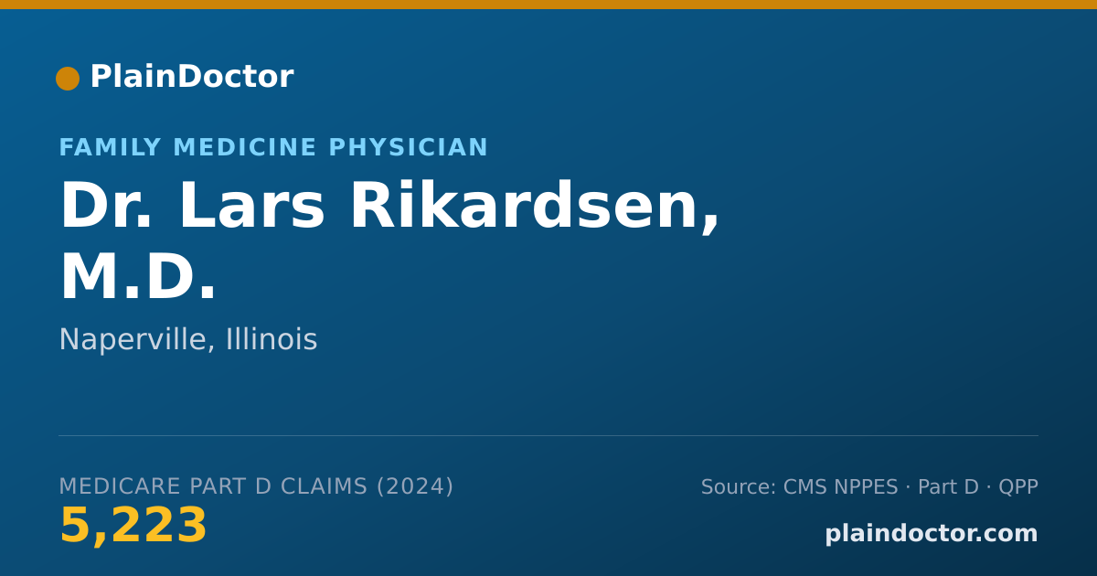 Shareable card for Lars Rikardsen, M.D. - Family Medicine Physician, Naperville, IL