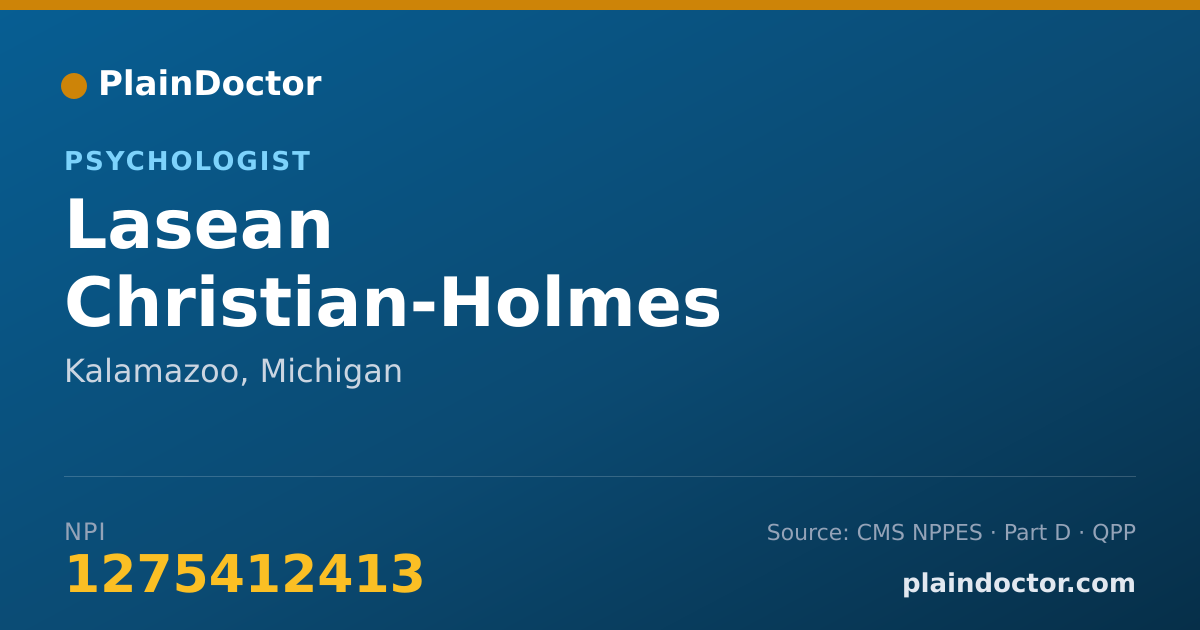 Shareable card for Lasean Christian-Holmes - Psychologist, Kalamazoo, MI