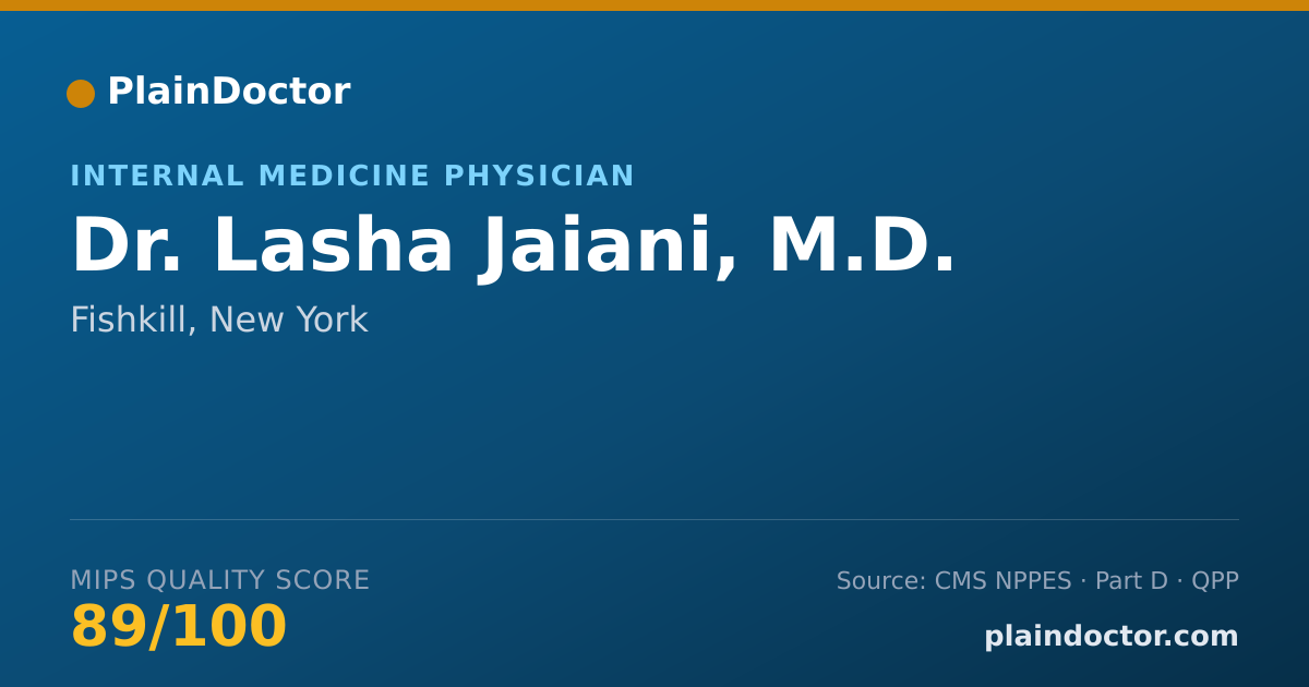 Shareable card for Lasha Jaiani, M.D. - Internal Medicine Physician, Fishkill, NY