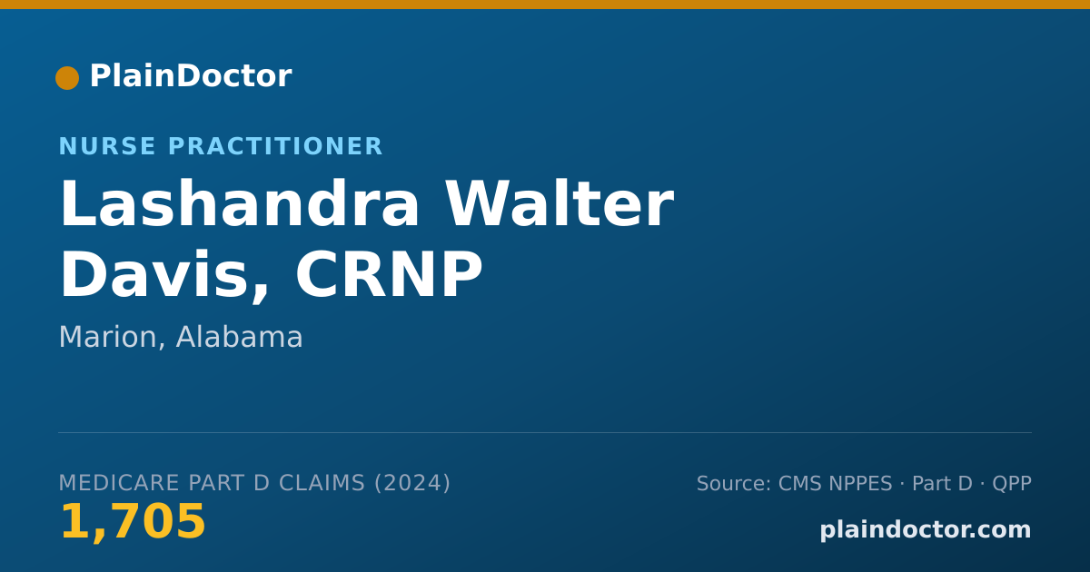 Shareable card for Lashandra Walter Davis, CRNP - Nurse Practitioner, Marion, AL