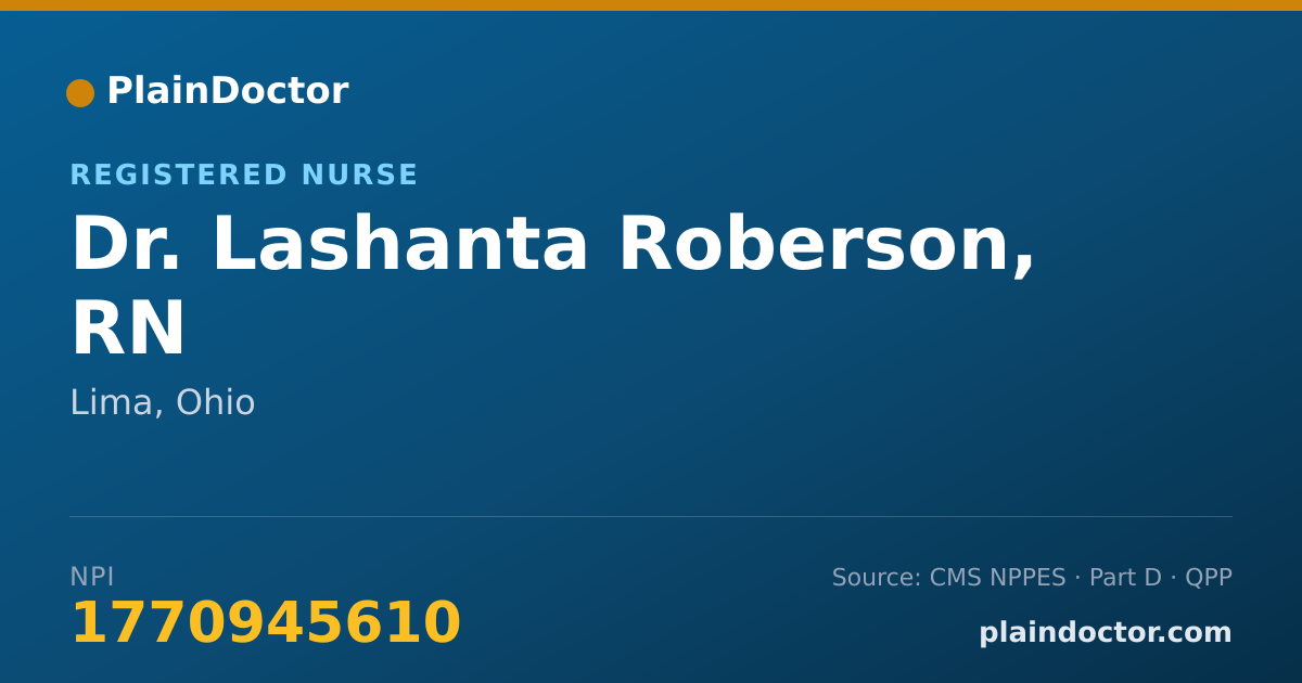 Shareable card for Lashanta Roberson, RN - Registered Nurse, Lima, OH