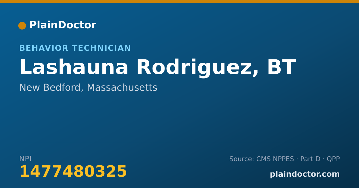 Shareable card for Lashauna Rodriguez, BT - Behavior Technician, New Bedford, MA
