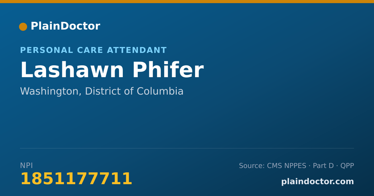 Shareable card for Lashawn Phifer - Personal Care Attendant, Washington, DC