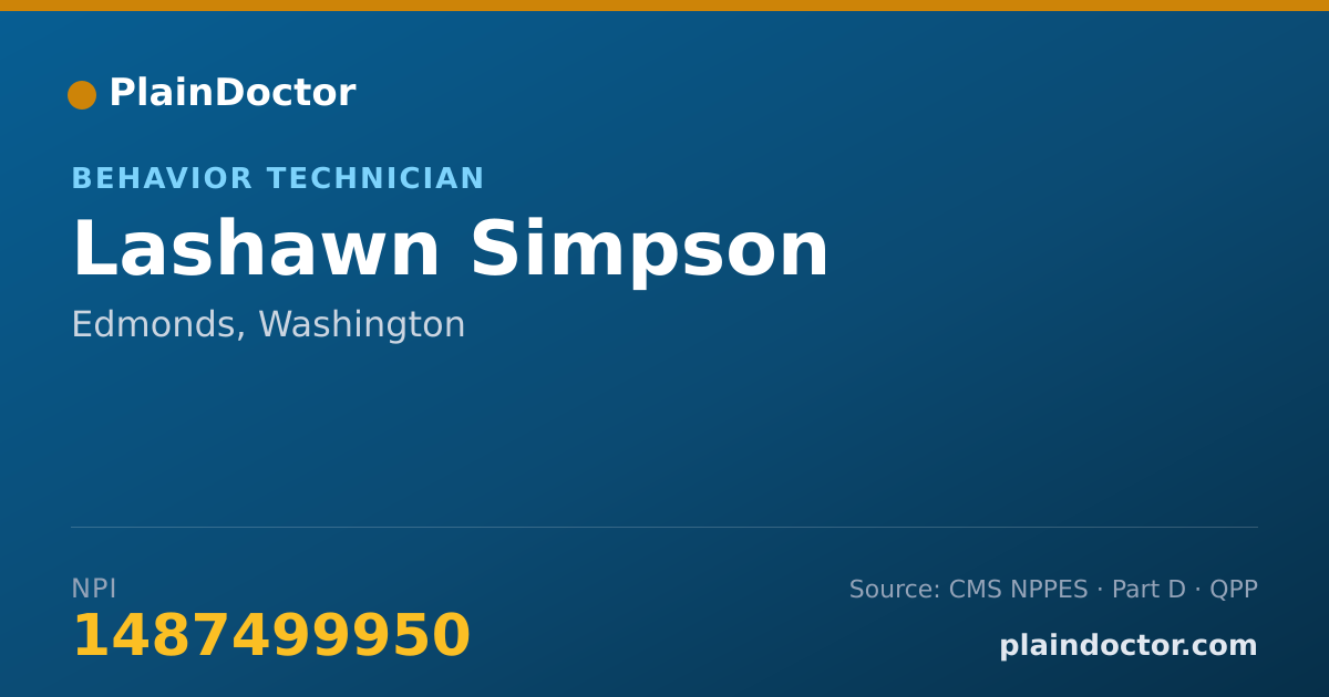 Shareable card for Lashawn Simpson - Behavior Technician, Edmonds, WA