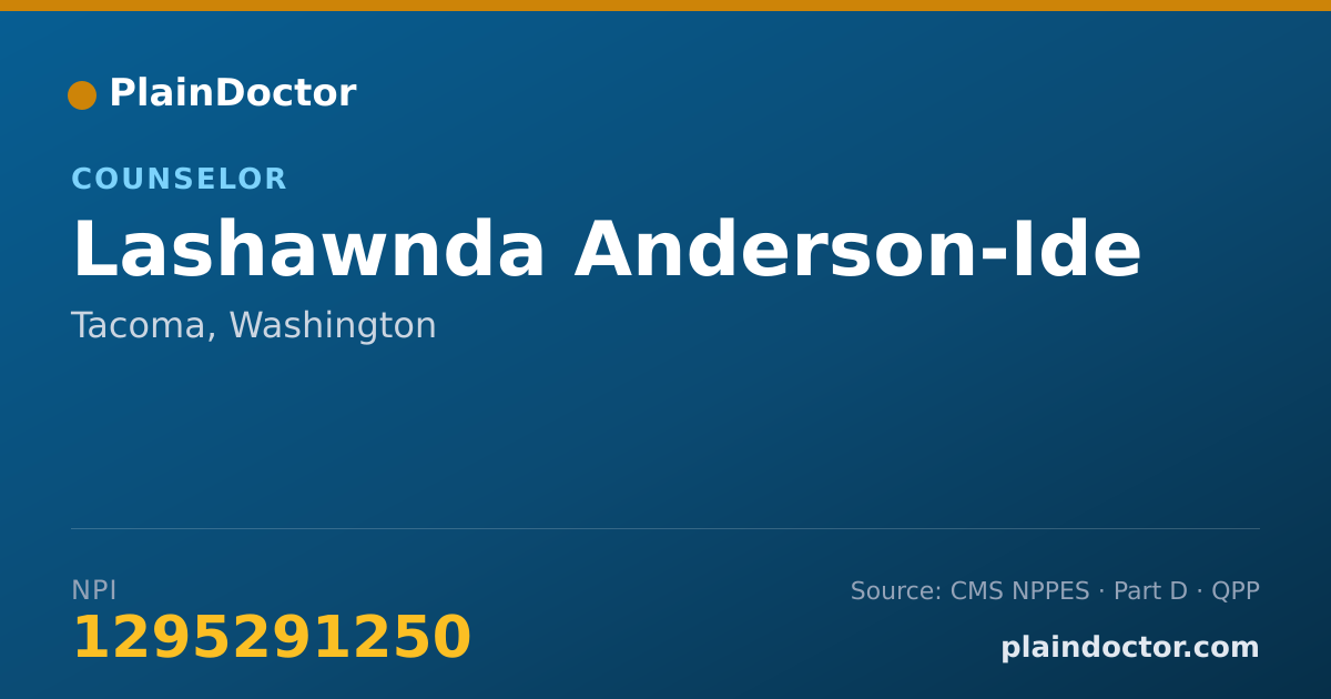Shareable card for Lashawnda Anderson-Ide - Counselor, Tacoma, WA
