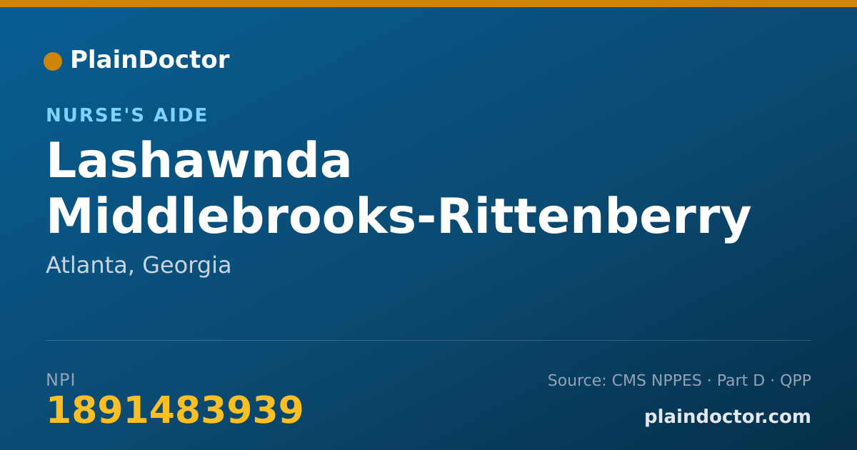 Shareable card for Lashawnda Middlebrooks-Rittenberry - Nurse's Aide, Atlanta, GA