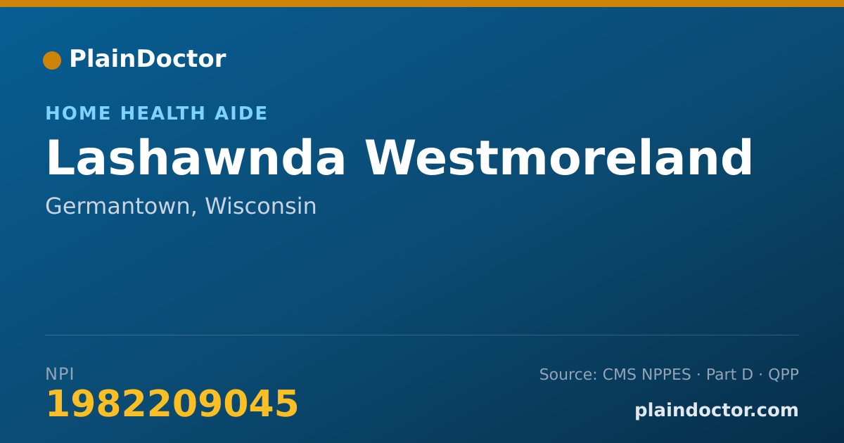 Shareable card for Lashawnda Westmoreland - Home Health Aide, Germantown, WI