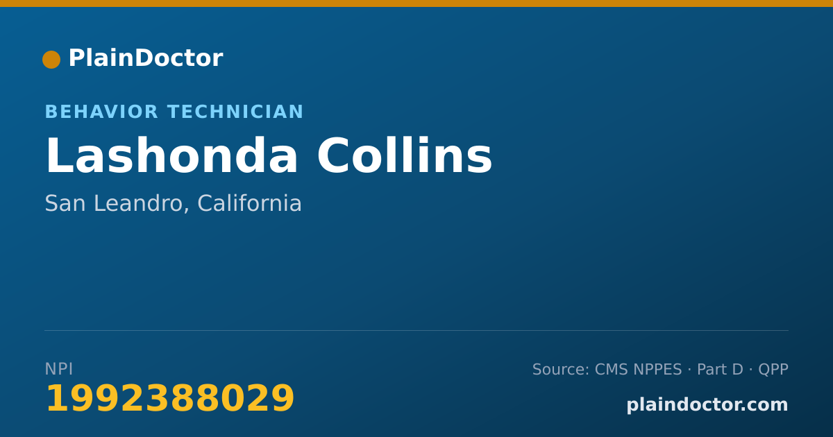 Shareable card for Lashonda Collins - Behavior Technician, San Leandro, CA