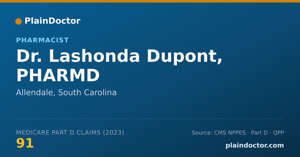 Shareable card for Lashonda Dupont, PHARMD - Pharmacist, Allendale, SC