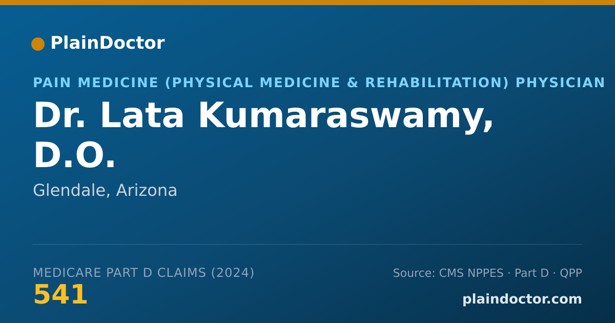 Shareable card for Lata Kumaraswamy, D.O. - Pain Medicine (Physical Medicine & Rehabilitation) Physician, Glendale, AZ
