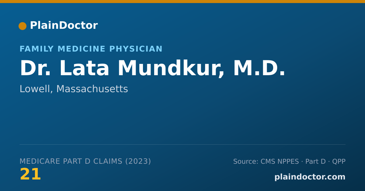 Shareable card for Lata Mundkur, M.D. - Family Medicine Physician, Lowell, MA