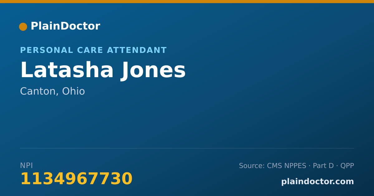 Shareable card for Latasha Jones - Personal Care Attendant, Canton, OH