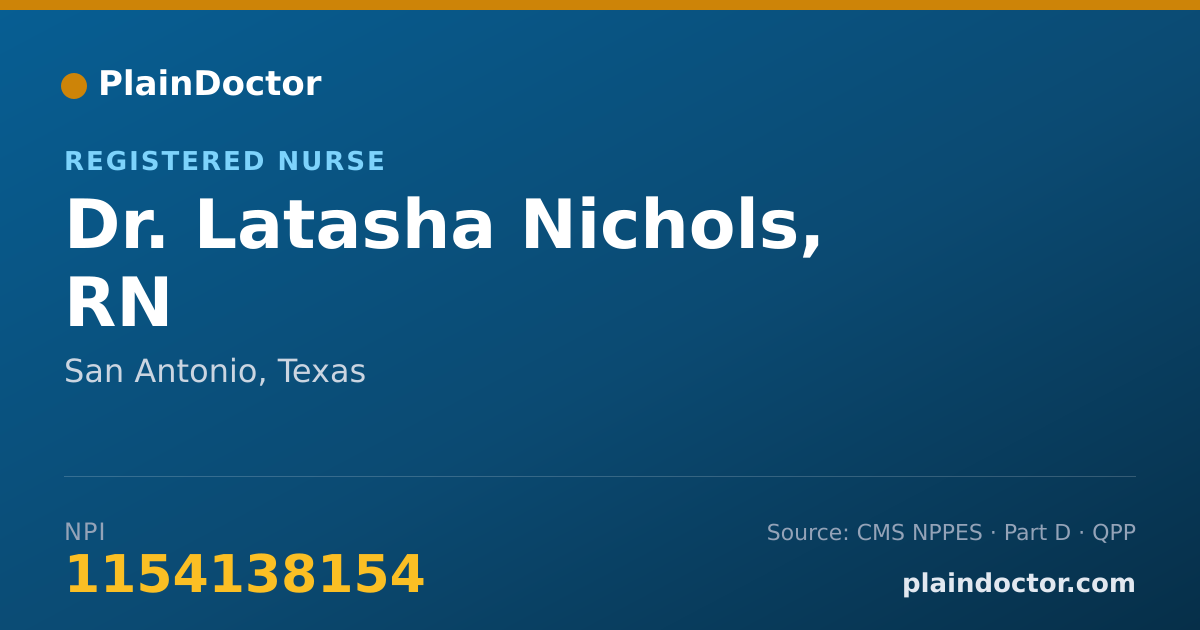 Shareable card for Latasha Nichols, RN - Registered Nurse, San Antonio, TX
